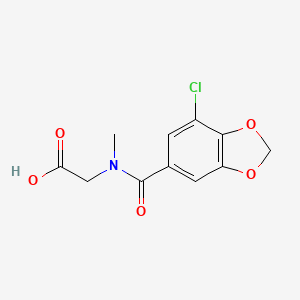 molecular formula C11H10ClNO5 B7540875 2-[(7-Chloro-1,3-benzodioxole-5-carbonyl)-methylamino]acetic acid 