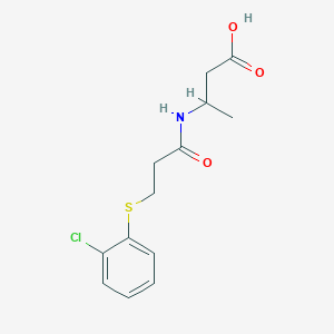 3-[3-(2-Chlorophenyl)sulfanylpropanoylamino]butanoic acid