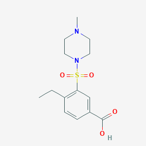molecular formula C14H20N2O4S B7540952 4-Ethyl-3-(4-methylpiperazin-1-yl)sulfonylbenzoic acid 