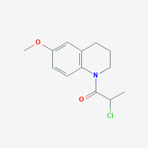 molecular formula C13H16ClNO2 B7540974 2-chloro-1-(6-methoxy-3,4-dihydro-2H-quinolin-1-yl)propan-1-one 