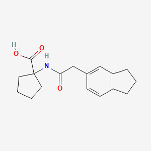 molecular formula C17H21NO3 B7541001 1-[[2-(2,3-dihydro-1H-inden-5-yl)acetyl]amino]cyclopentane-1-carboxylic acid 