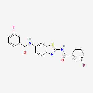 3-fluoro-N-[2-[(3-fluorobenzoyl)amino]-1,3-benzothiazol-6-yl]benzamide