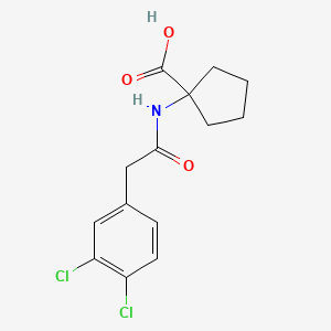 molecular formula C14H15Cl2NO3 B7541030 1-[[2-(3,4-Dichlorophenyl)acetyl]amino]cyclopentane-1-carboxylic acid 