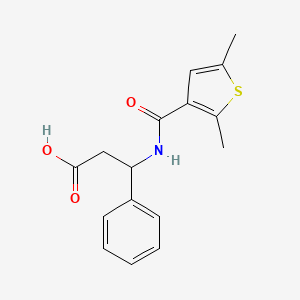 molecular formula C16H17NO3S B7541033 3-[(2,5-Dimethylthiophene-3-carbonyl)amino]-3-phenylpropanoic acid 