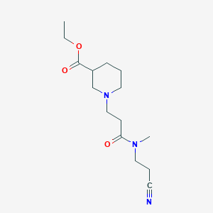 molecular formula C15H25N3O3 B7541043 Ethyl 1-[3-[2-cyanoethyl(methyl)amino]-3-oxopropyl]piperidine-3-carboxylate 