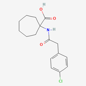 molecular formula C16H20ClNO3 B7541046 1-[[2-(4-Chlorophenyl)acetyl]amino]cycloheptane-1-carboxylic acid 