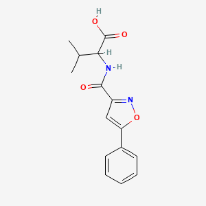 molecular formula C15H16N2O4 B7541069 3-Methyl-2-[(5-phenyl-1,2-oxazole-3-carbonyl)amino]butanoic acid 