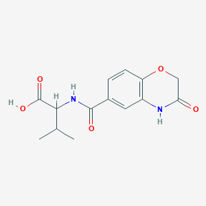 molecular formula C14H16N2O5 B7541090 3-methyl-2-[(3-oxo-4H-1,4-benzoxazine-6-carbonyl)amino]butanoic acid 