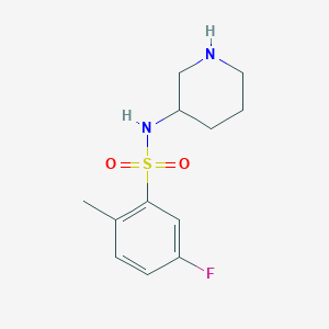 molecular formula C12H17FN2O2S B7541100 5-fluoro-2-methyl-N-piperidin-3-ylbenzenesulfonamide 