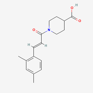 molecular formula C17H21NO3 B7541107 1-[(E)-3-(2,4-dimethylphenyl)prop-2-enoyl]piperidine-4-carboxylic acid 