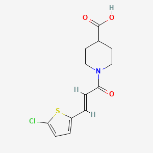 molecular formula C13H14ClNO3S B7541108 1-[(E)-3-(5-chlorothiophen-2-yl)prop-2-enoyl]piperidine-4-carboxylic acid 