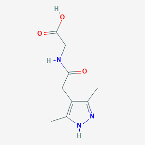 molecular formula C9H13N3O3 B7541121 2-[[2-(3,5-dimethyl-1H-pyrazol-4-yl)acetyl]amino]acetic acid 