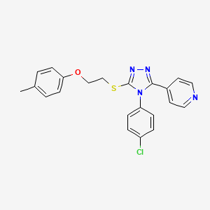 molecular formula C22H19ClN4OS B7541124 4-[4-(4-chlorophenyl)-5-{[2-(4-methylphenoxy)ethyl]sulfanyl}-4H-1,2,4-triazol-3-yl]pyridine 