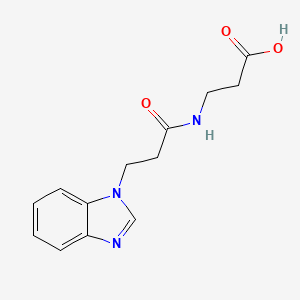 molecular formula C13H15N3O3 B7541140 3-[3-(Benzimidazol-1-yl)propanoylamino]propanoic acid 