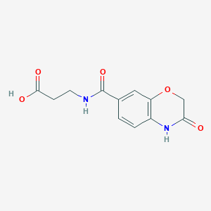 molecular formula C12H12N2O5 B7541142 3-[(3-oxo-4H-1,4-benzoxazine-7-carbonyl)amino]propanoic acid 