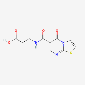 molecular formula C10H9N3O4S B7541160 3-[(5-Oxo-[1,3]thiazolo[3,2-a]pyrimidine-6-carbonyl)amino]propanoic acid 