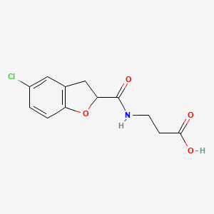 molecular formula C12H12ClNO4 B7541162 3-[(5-Chloro-2,3-dihydro-1-benzofuran-2-carbonyl)amino]propanoic acid 