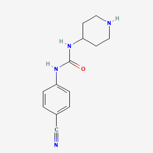 molecular formula C13H16N4O B7541189 1-(4-Cyanophenyl)-3-piperidin-4-ylurea 