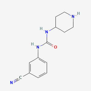 molecular formula C13H16N4O B7541216 1-(3-Cyanophenyl)-3-piperidin-4-ylurea 