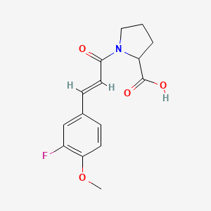 molecular formula C15H16FNO4 B7541220 1-[(E)-3-(3-fluoro-4-methoxyphenyl)prop-2-enoyl]pyrrolidine-2-carboxylic acid 
