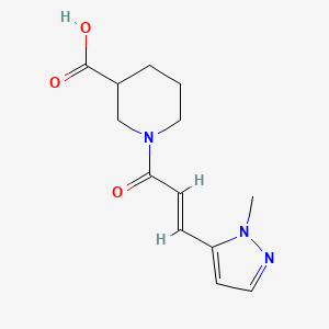 molecular formula C13H17N3O3 B7541245 1-[(E)-3-(2-methylpyrazol-3-yl)prop-2-enoyl]piperidine-3-carboxylic acid 