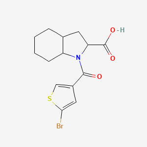 molecular formula C14H16BrNO3S B7541269 1-(5-Bromothiophene-3-carbonyl)-2,3,3a,4,5,6,7,7a-octahydroindole-2-carboxylic acid 