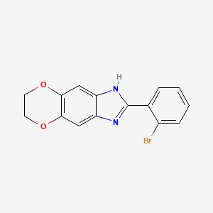 molecular formula C15H11BrN2O2 B7541275 2-(2-bromophenyl)-6,7-dihydro-1H-[1,4]dioxino[2,3-f]benzimidazole 