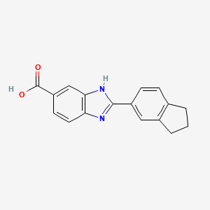molecular formula C17H14N2O2 B7541287 2-(2,3-dihydro-1H-inden-5-yl)-3H-benzimidazole-5-carboxylic acid 
