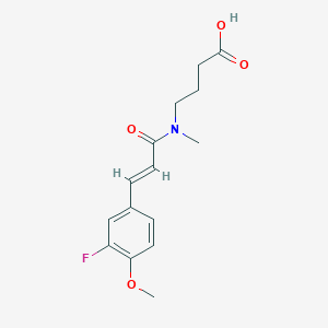4-[[(E)-3-(3-fluoro-4-methoxyphenyl)prop-2-enoyl]-methylamino]butanoic acid