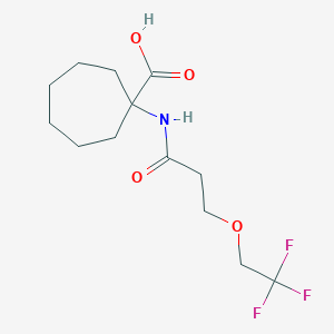 molecular formula C13H20F3NO4 B7541308 1-[3-(2,2,2-Trifluoroethoxy)propanoylamino]cycloheptane-1-carboxylic acid 