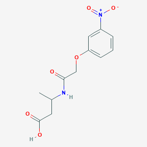 molecular formula C12H14N2O6 B7541312 3-[[2-(3-Nitrophenoxy)acetyl]amino]butanoic acid 