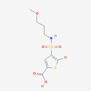 molecular formula C9H12BrNO5S2 B7541331 5-Bromo-4-(3-methoxypropylsulfamoyl)thiophene-2-carboxylic acid 