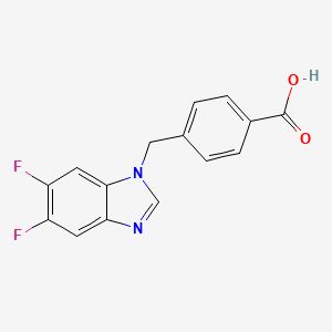 molecular formula C15H10F2N2O2 B7541350 4-[(5,6-Difluorobenzimidazol-1-yl)methyl]benzoic acid 