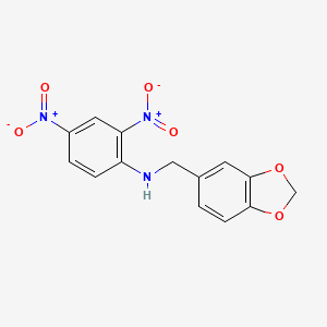molecular formula C14H11N3O6 B7541354 N-(1,3-benzodioxol-5-ylmethyl)-2,4-dinitroaniline 