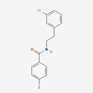 molecular formula C15H13ClFNO B7541366 N-[2-(3-chlorophenyl)ethyl]-4-fluorobenzamide 