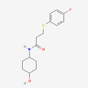 molecular formula C15H20FNO2S B7541372 3-(4-fluorophenyl)sulfanyl-N-(4-hydroxycyclohexyl)propanamide 