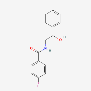 molecular formula C15H14FNO2 B7541424 4-fluoro-N-(2-hydroxy-2-phenylethyl)benzamide 