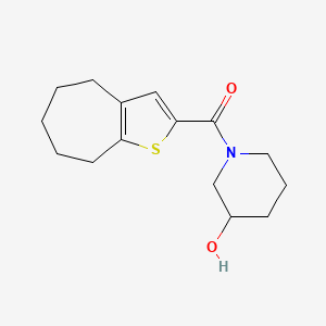 molecular formula C15H21NO2S B7541442 (3-hydroxypiperidin-1-yl)-(5,6,7,8-tetrahydro-4H-cyclohepta[b]thiophen-2-yl)methanone 