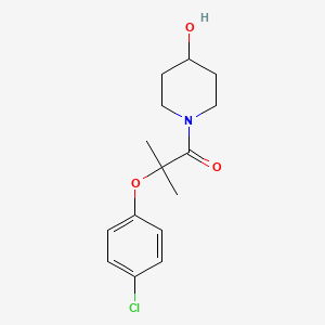 molecular formula C15H20ClNO3 B7541467 2-(4-Chlorophenoxy)-1-(4-hydroxypiperidin-1-yl)-2-methylpropan-1-one 