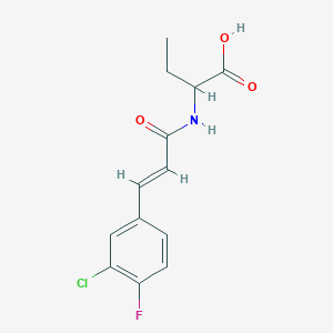 molecular formula C13H13ClFNO3 B7541469 2-[[(E)-3-(3-chloro-4-fluorophenyl)prop-2-enoyl]amino]butanoic acid 
