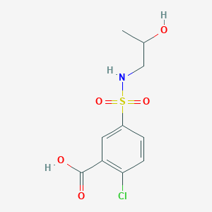 molecular formula C10H12ClNO5S B7541498 2-Chloro-5-(2-hydroxypropylsulfamoyl)benzoic acid 