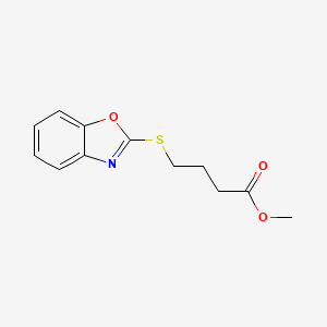 molecular formula C12H13NO3S B7541504 Methyl 4-(1,3-benzoxazol-2-ylsulfanyl)butanoate 