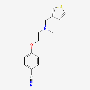 molecular formula C15H16N2OS B7541509 4-[2-[Methyl(thiophen-3-ylmethyl)amino]ethoxy]benzonitrile 