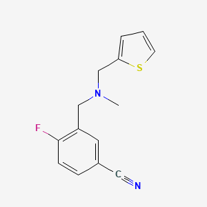 4-Fluoro-3-[[methyl(thiophen-2-ylmethyl)amino]methyl]benzonitrile