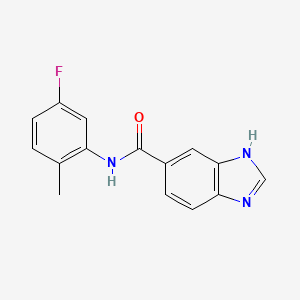 molecular formula C15H12FN3O B7541546 N-(5-fluoro-2-methylphenyl)-3H-benzimidazole-5-carboxamide 