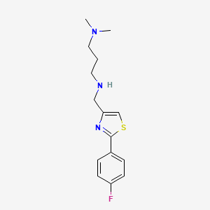 molecular formula C15H20FN3S B7541612 N-[[2-(4-fluorophenyl)-1,3-thiazol-4-yl]methyl]-N',N'-dimethylpropane-1,3-diamine 