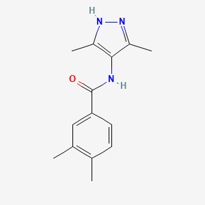 molecular formula C14H17N3O B7541618 N-(3,5-dimethyl-1H-pyrazol-4-yl)-3,4-dimethylbenzamide 