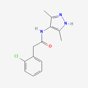molecular formula C13H14ClN3O B7541619 2-(2-chlorophenyl)-N-(3,5-dimethyl-1H-pyrazol-4-yl)acetamide 