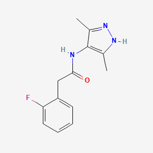 molecular formula C13H14FN3O B7541623 N-(3,5-dimethyl-1H-pyrazol-4-yl)-2-(2-fluorophenyl)acetamide 