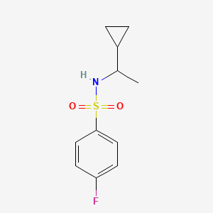 molecular formula C11H14FNO2S B7541633 N-(1-cyclopropylethyl)-4-fluorobenzenesulfonamide 